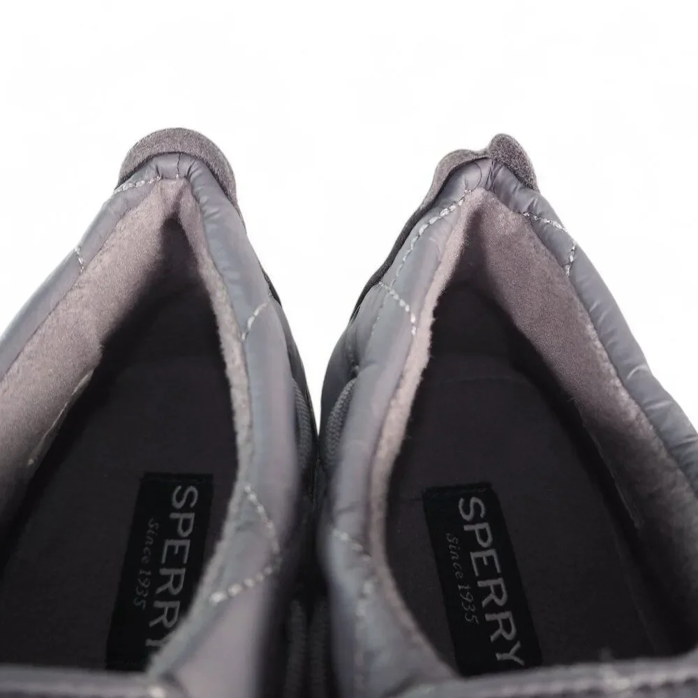 Sperry Moc-Sider Quilted Nylon Casual Shoes Grey STS87050‎ Women's 8M